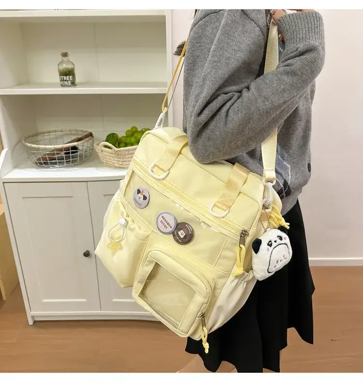 Cute Pink Crossbody Bag for Girls Large Capacity Tote Bag — feature 25