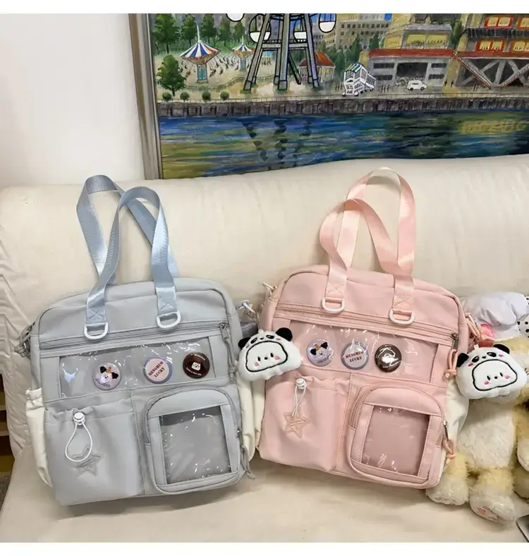 Cute Pink Crossbody Bag for Girls Large Capacity Tote Bag — feature 29