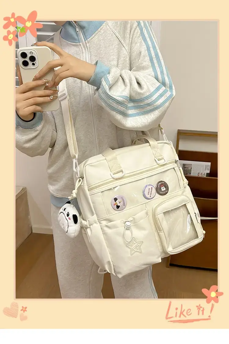 Cute Pink Crossbody Bag for Girls Large Capacity Tote Bag — feature 3