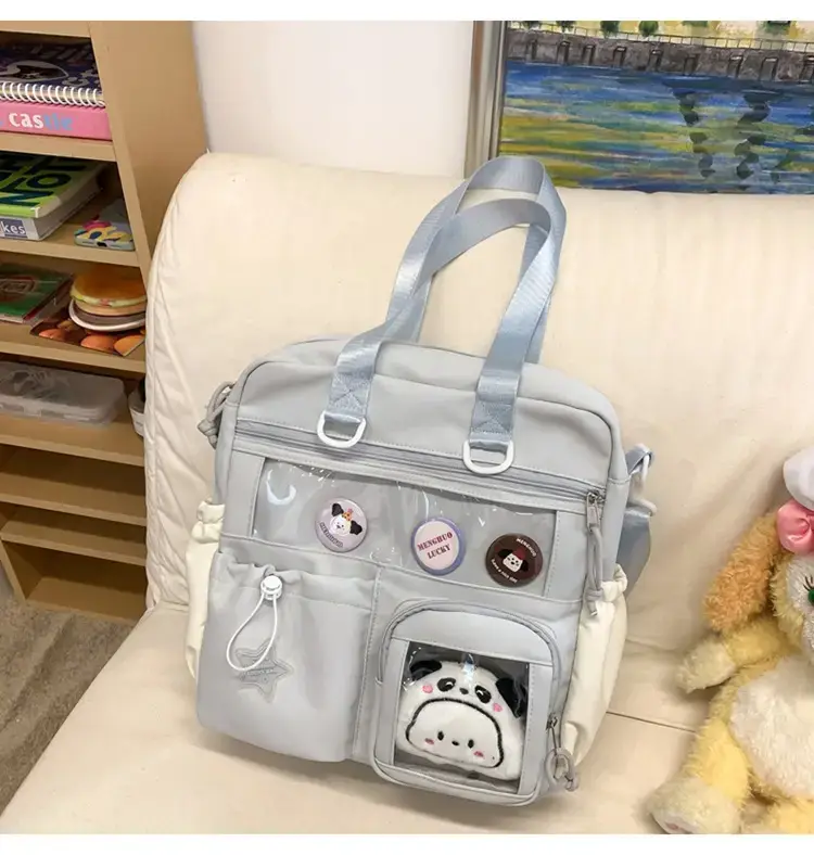 Cute Pink Crossbody Bag for Girls Large Capacity Tote Bag — feature 30
