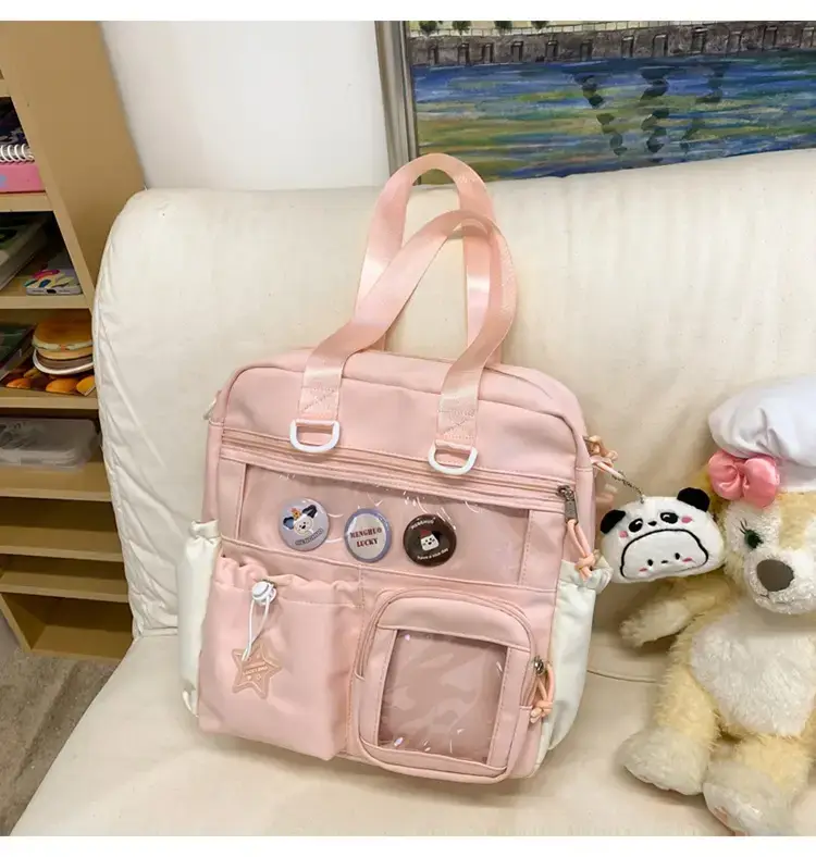 Cute Pink Crossbody Bag for Girls Large Capacity Tote Bag — feature 31