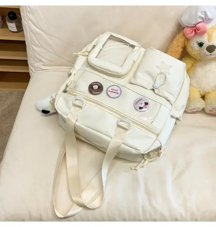 Cute Pink Crossbody Bag for Girls Large Capacity Tote Bag — feature 40