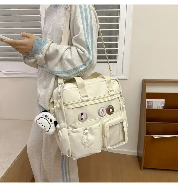 Cute Pink Crossbody Bag for Girls Large Capacity Tote Bag — feature 7