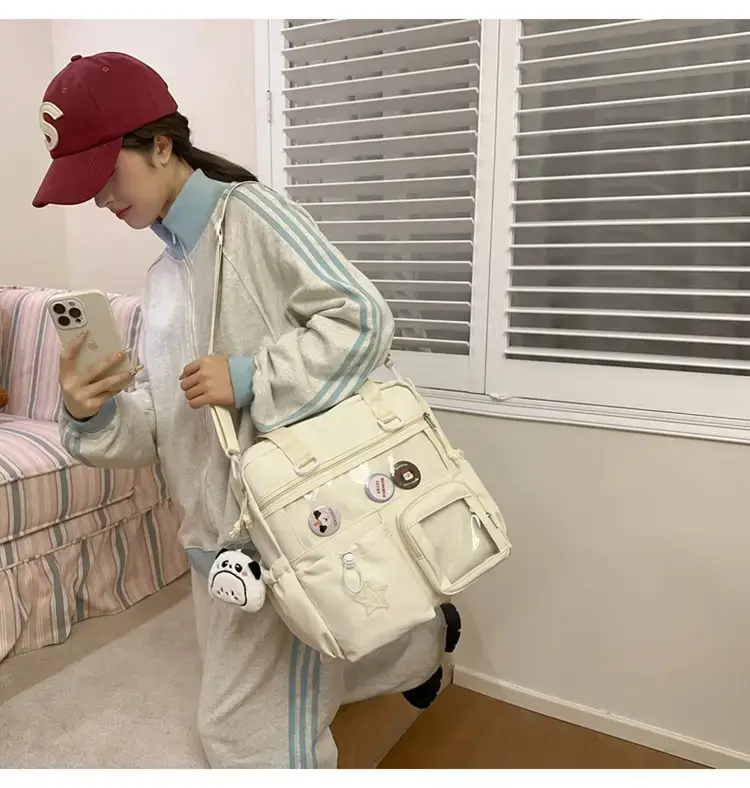 Cute Pink Crossbody Bag for Girls Large Capacity Tote Bag — feature 8