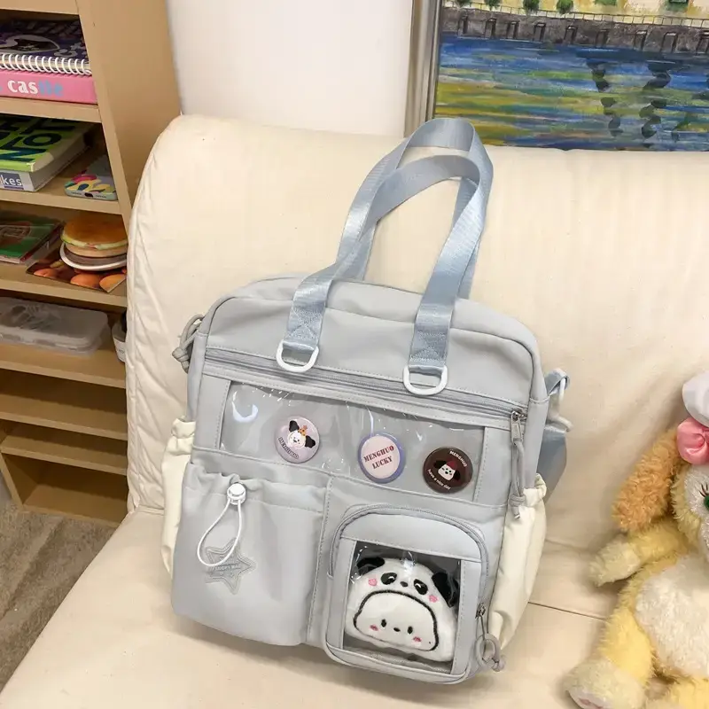 Cute Pink Crossbody Bag for Girls Large Capacity Tote Bag - Image 3