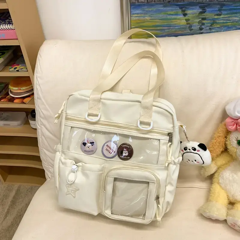 Cute Pink Crossbody Bag for Girls Large Capacity Tote Bag - Image 4