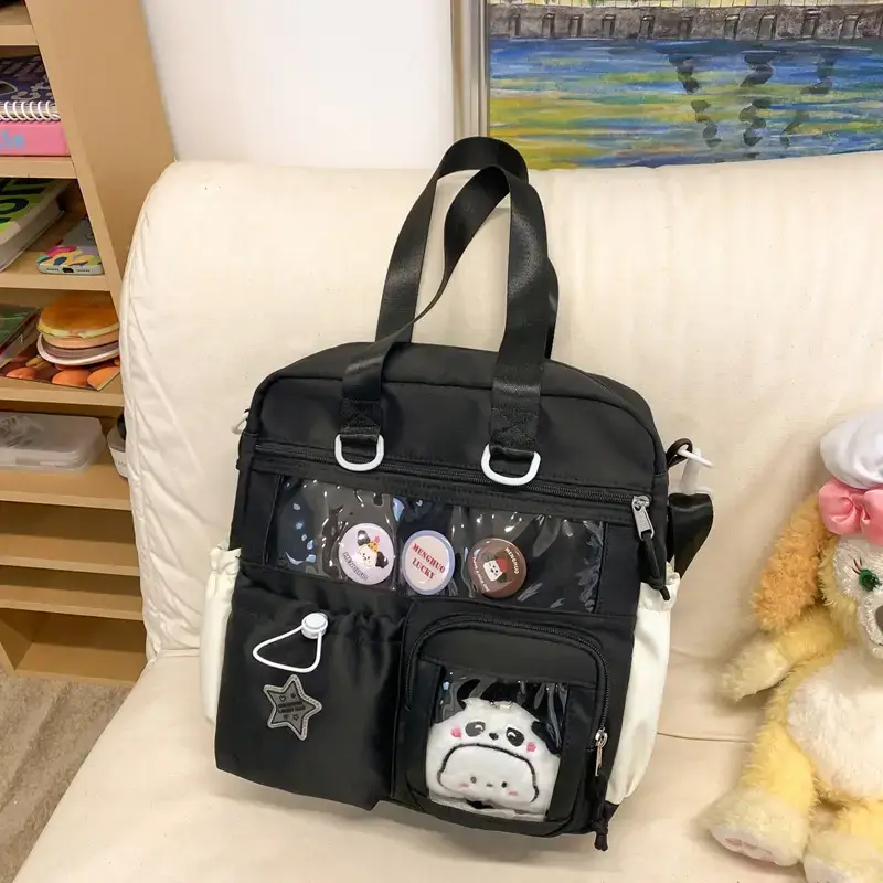 Cute Pink Crossbody Bag for Girls Large Capacity Tote Bag - Image 5