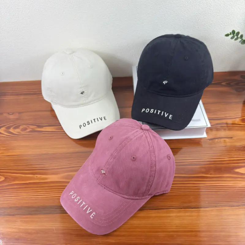 White Positive Embroidered Baseball Cap for Women - Image 7
