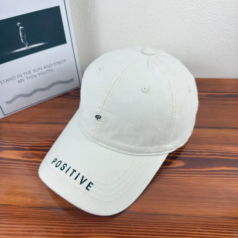 White Positive Embroidered Baseball Cap for Women - Image 2