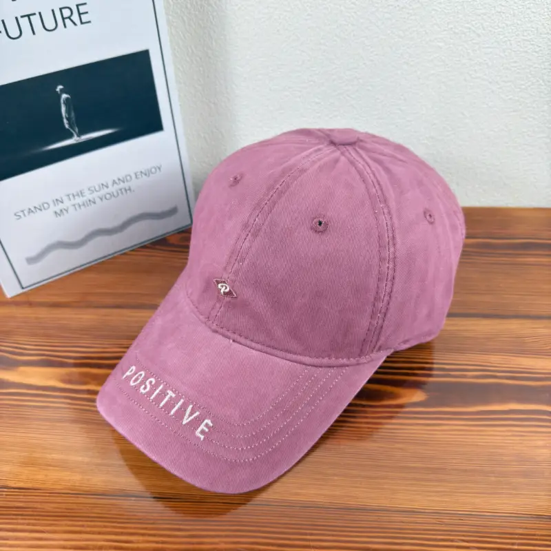 White Positive Embroidered Baseball Cap for Women - Image 3