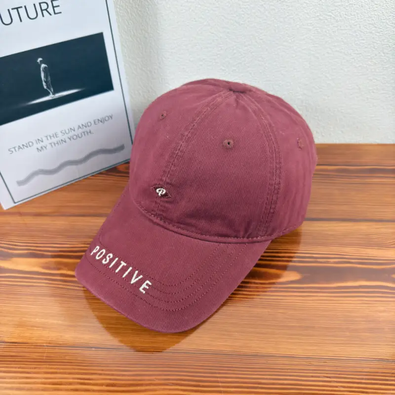 White Positive Embroidered Baseball Cap for Women - Image 4
