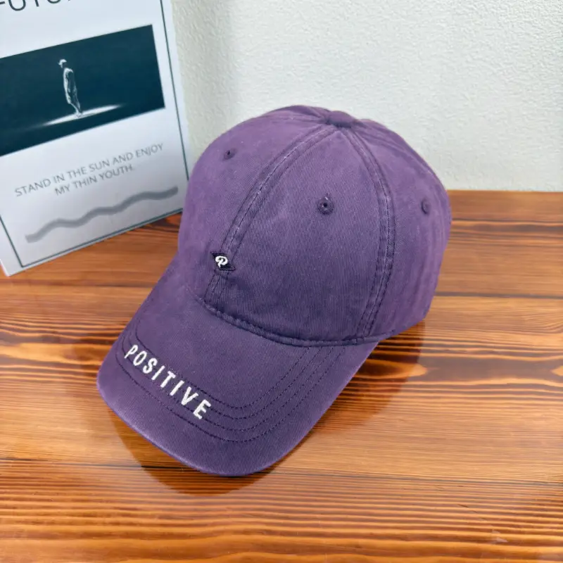 White Positive Embroidered Baseball Cap for Women - Image 6