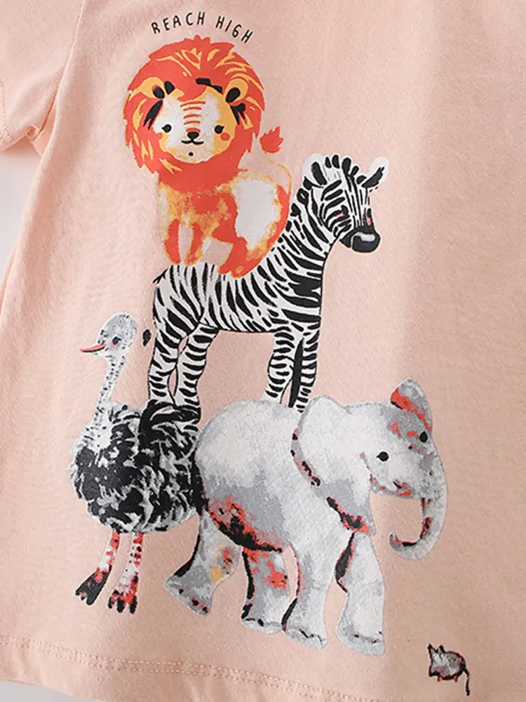 Cross-Border Malwee Boys T-Shirt Peach Summer - Image 4