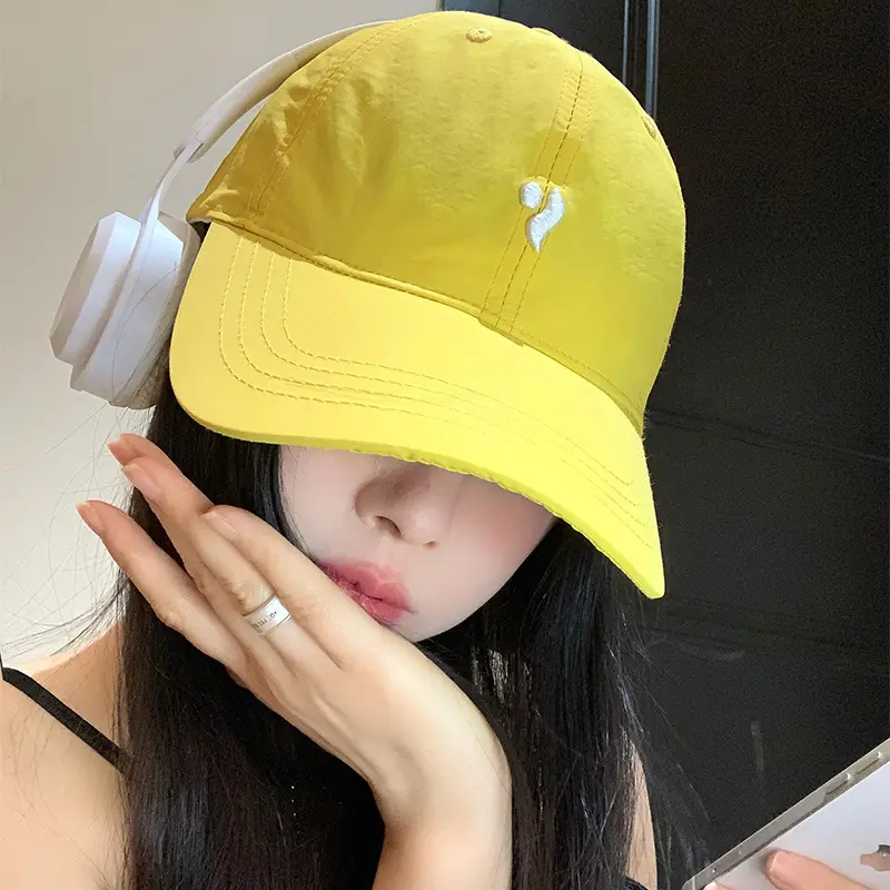 Women Yellow Baseball Cap Wide Brim Peaked Cap - Image 4