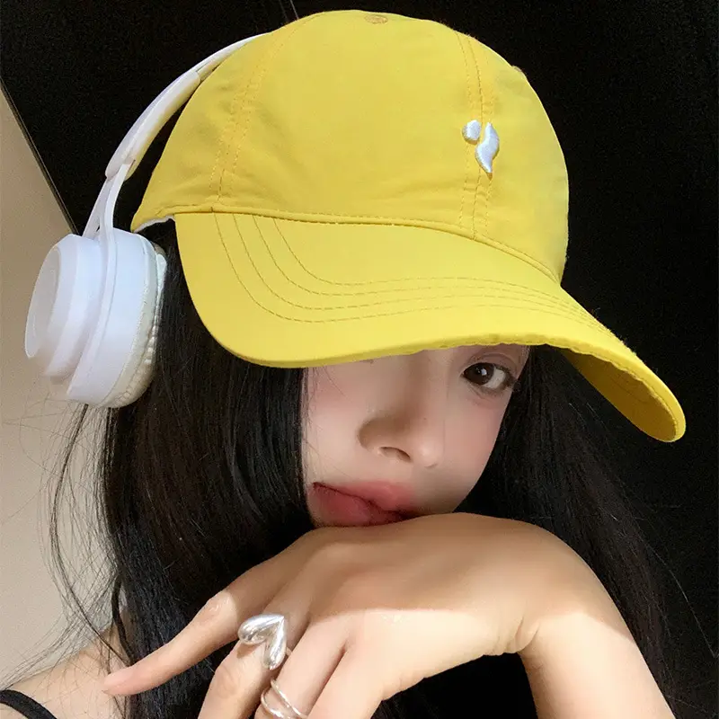 Women Yellow Baseball Cap Wide Brim Peaked Cap - Image 6