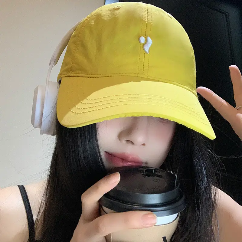 Women Yellow Baseball Cap Wide Brim Peaked Cap - Image 7