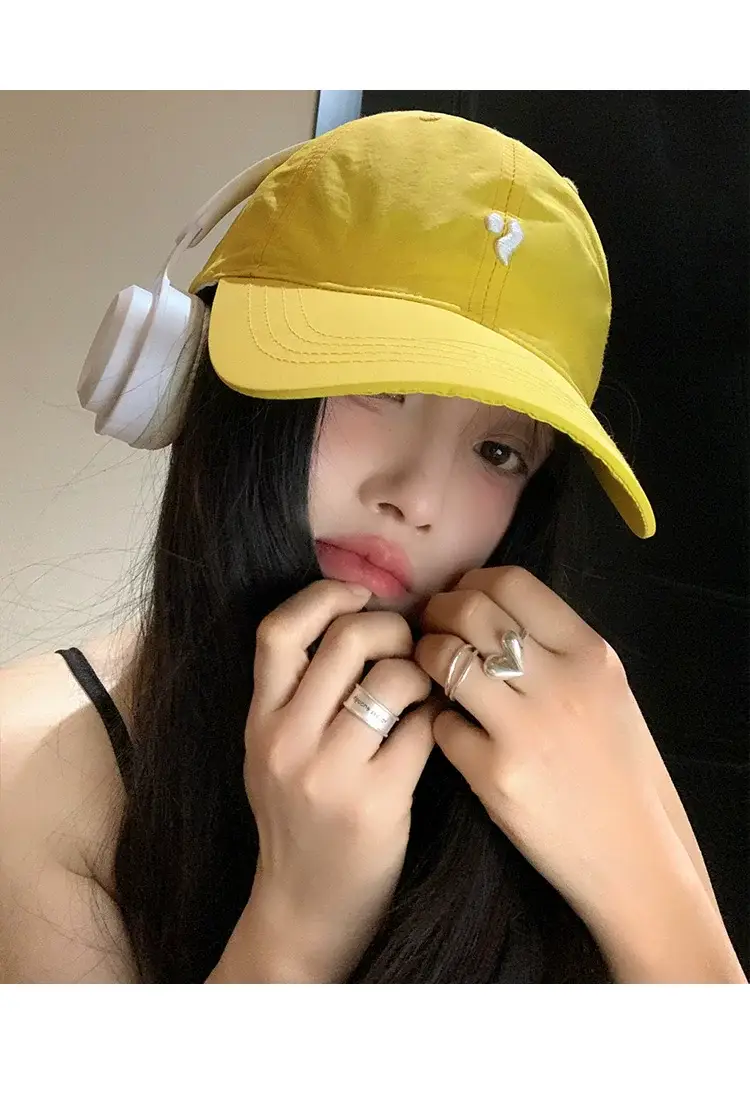Women Yellow Baseball Cap Wide Brim Peaked Cap — feature 9