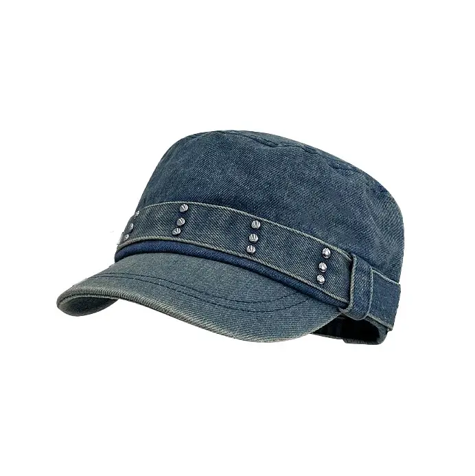 Korean Style Denim Cap Women Rivet Big Head