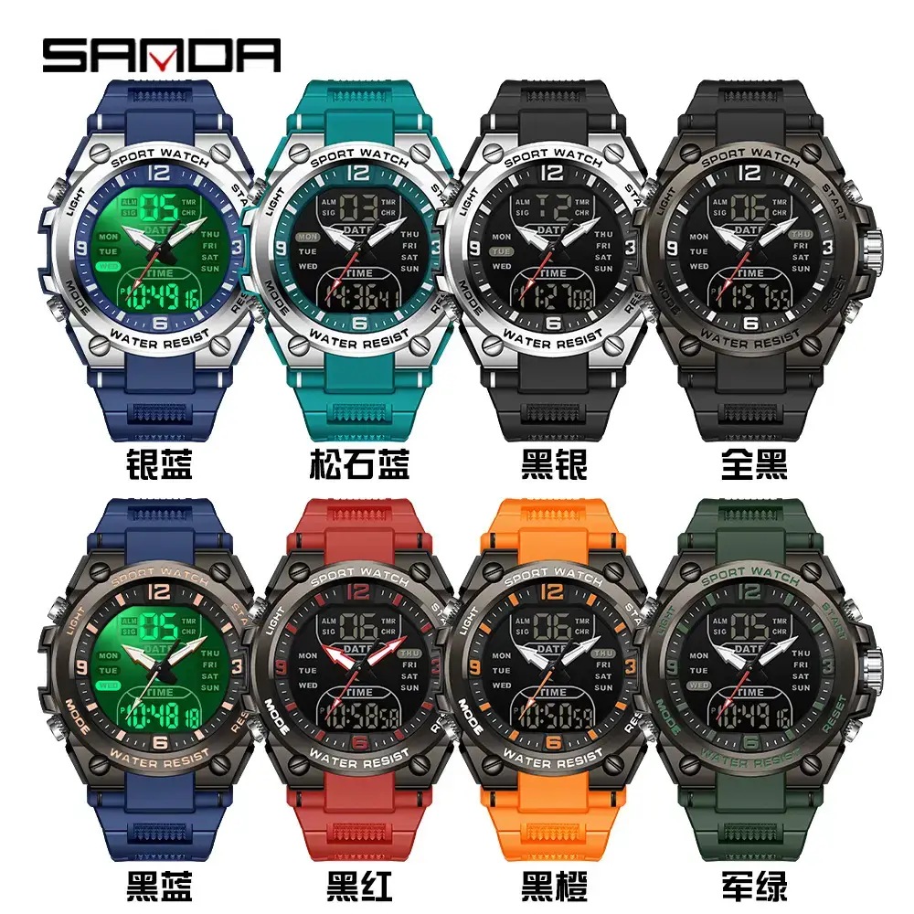 Sanda Blue Digital Swimming Sports Watch for Men - Image 12