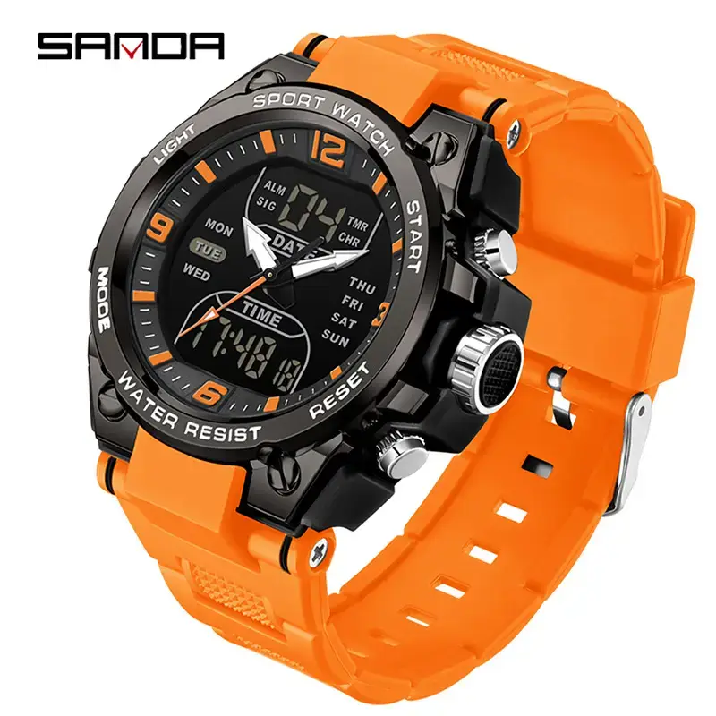 Sanda Blue Digital Swimming Sports Watch for Men - Image 3