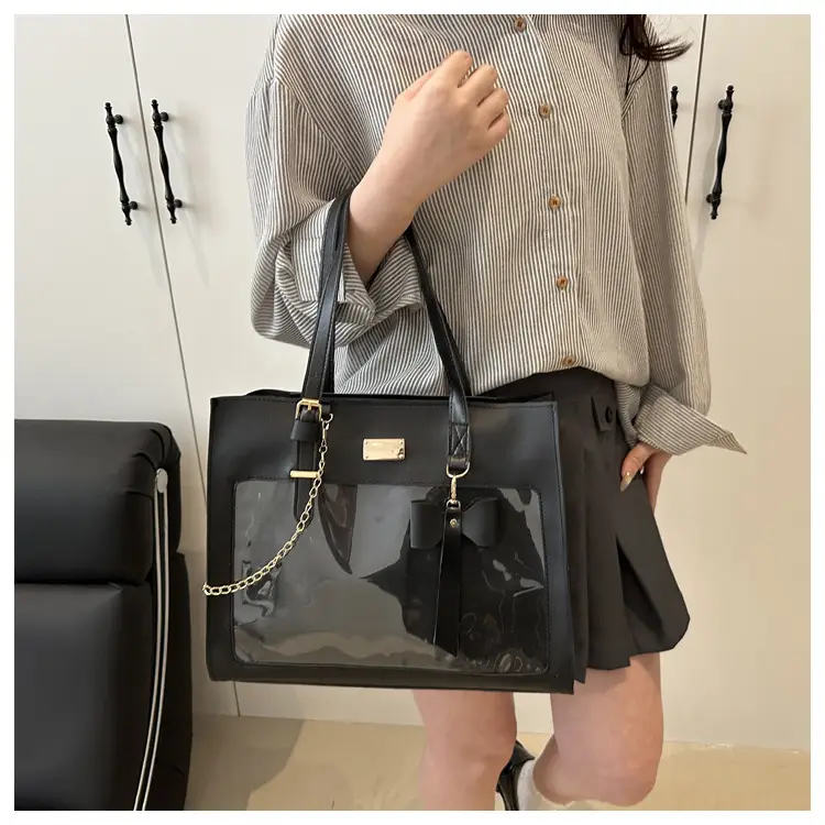 Black Bow Pain 2025 Large Capacity Shoulder Tote — feature 19
