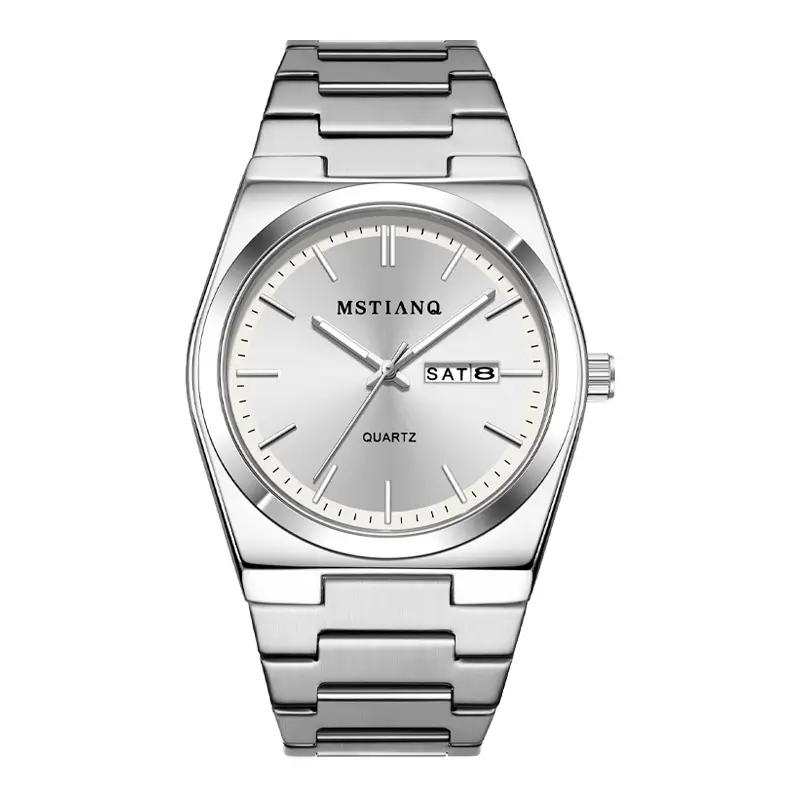 Men's Luminous Quartz Watch with Silver Buckle Set - Image 12