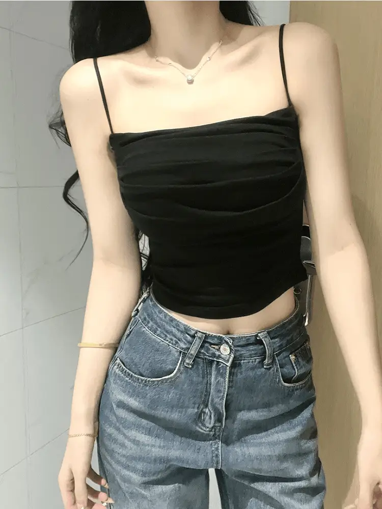 Pleated Camisole with Beautiful Back Design, Padded Bustier, Slim-Fit Base Layer, Bust-Enhancing Tube Top, Backless Inner Wear — feature 2