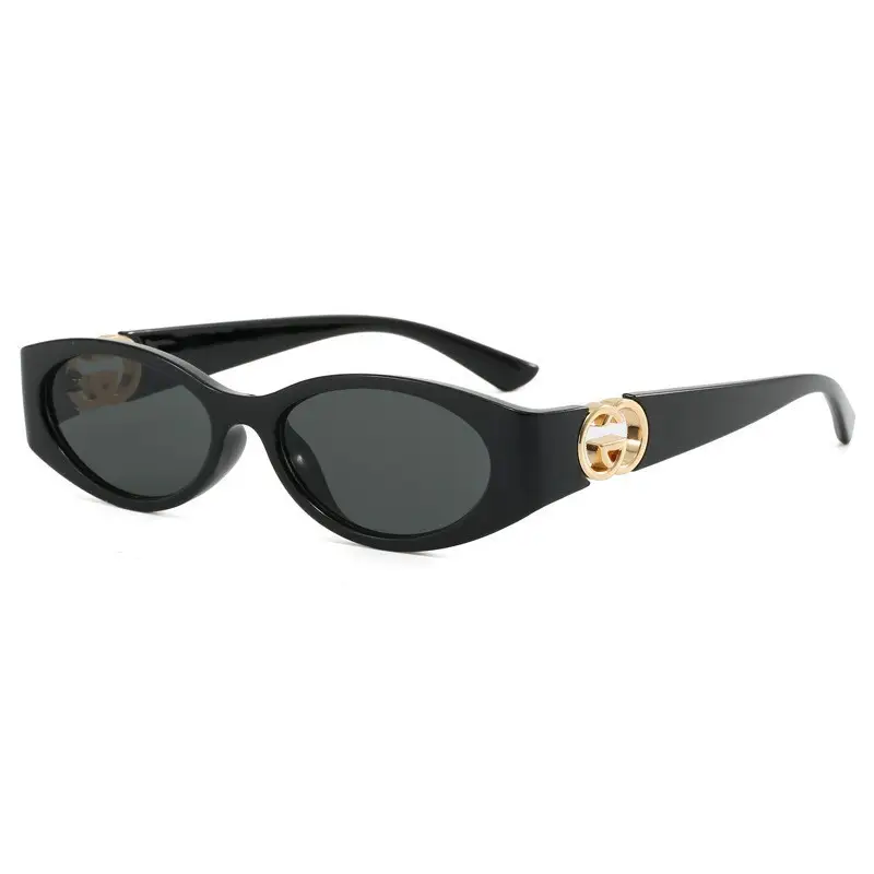 2025 White Oval Sunglasses with Crystal Clasp - Image 11