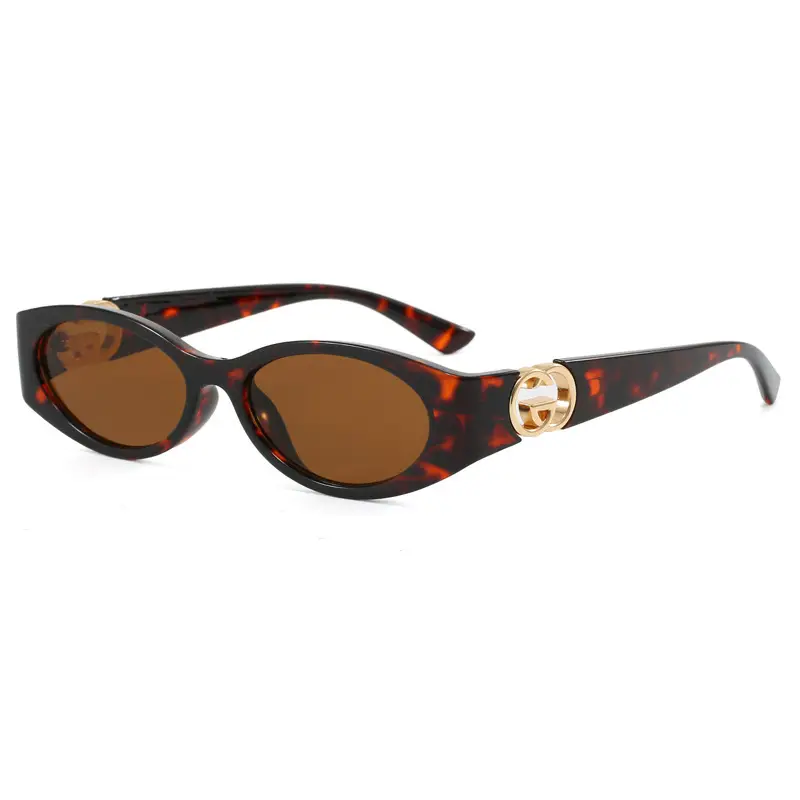 2025 White Oval Sunglasses with Crystal Clasp - Image 12