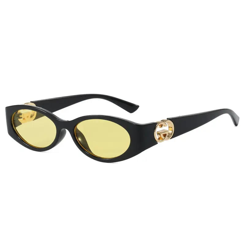 2025 White Oval Sunglasses with Crystal Clasp - Image 13