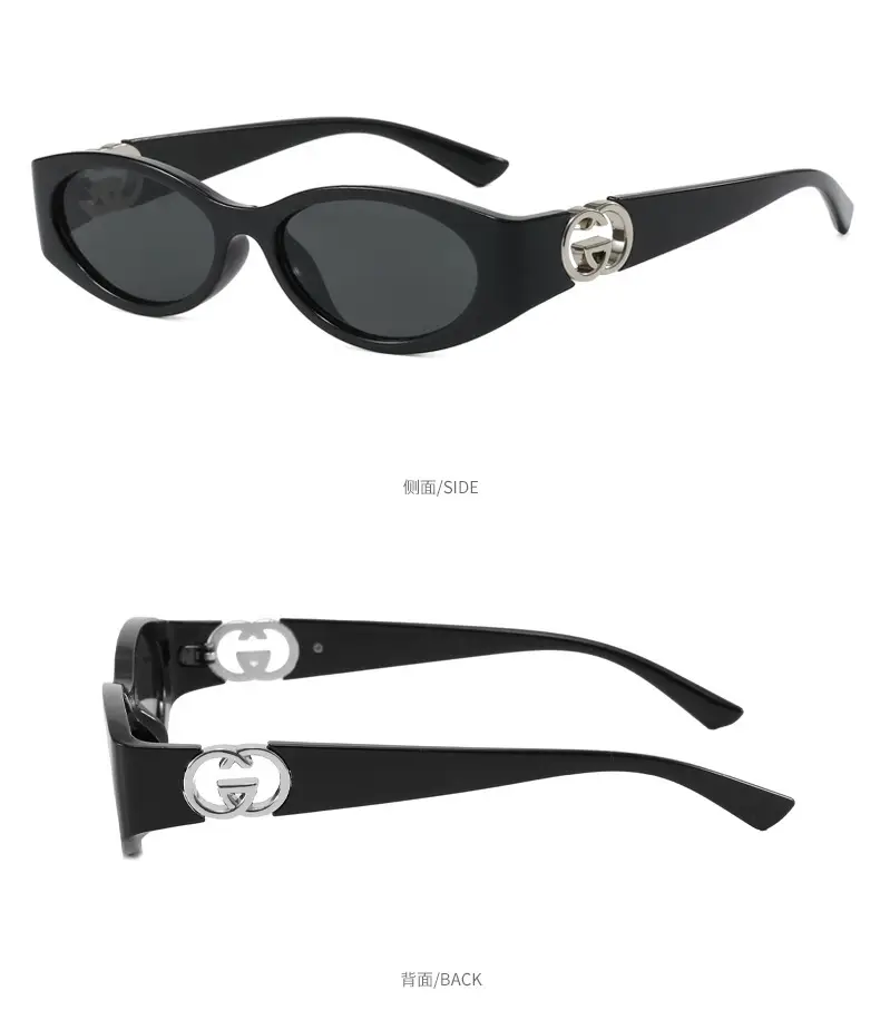2025 White Oval Sunglasses with Crystal Clasp β feature 10