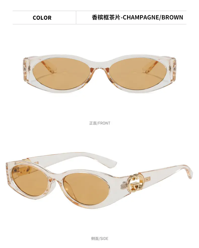 2025 White Oval Sunglasses with Crystal Clasp β feature 12
