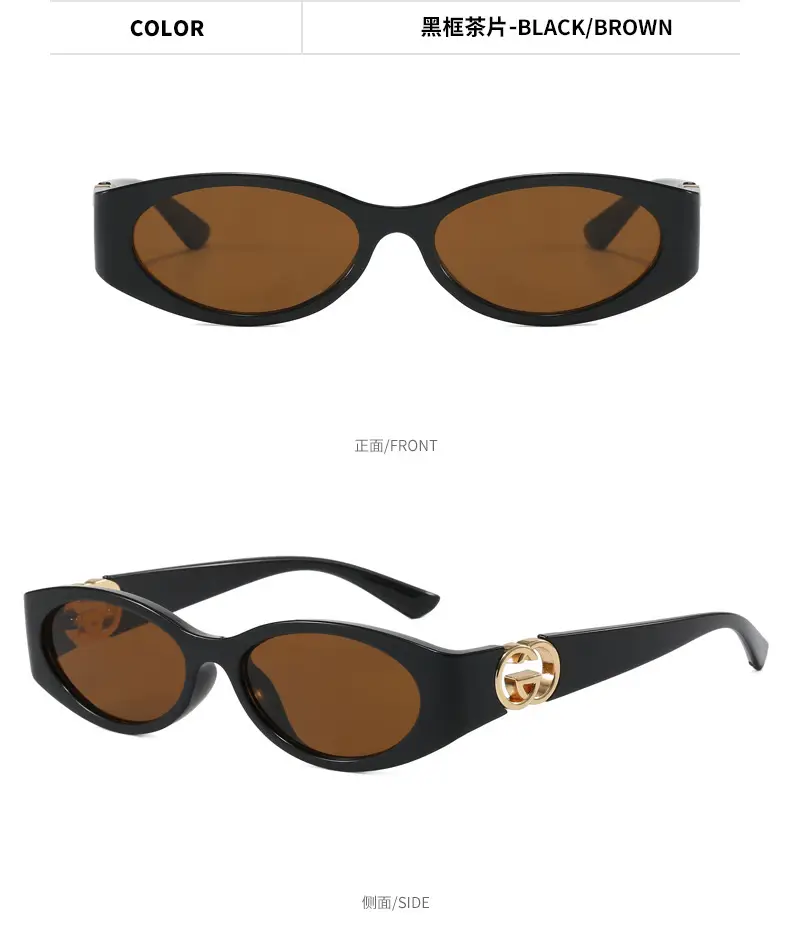 2025 White Oval Sunglasses with Crystal Clasp β feature 14