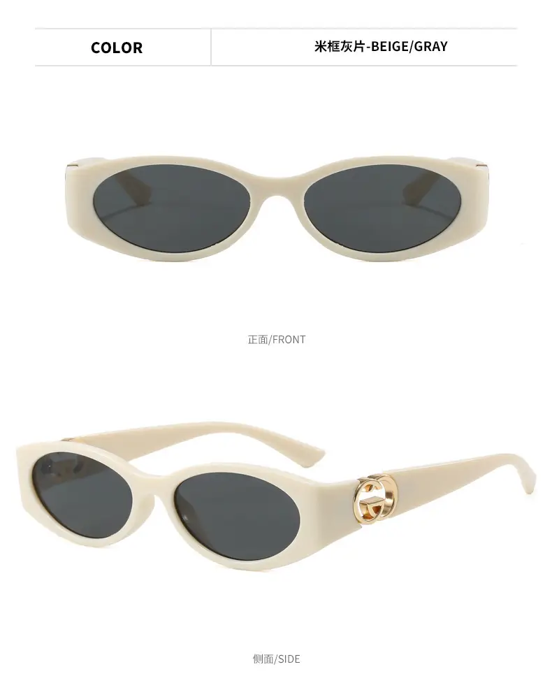 2025 White Oval Sunglasses with Crystal Clasp β feature 15