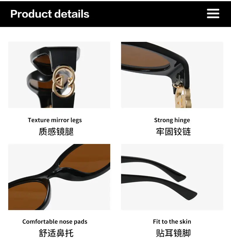 2025 White Oval Sunglasses with Crystal Clasp β feature 6