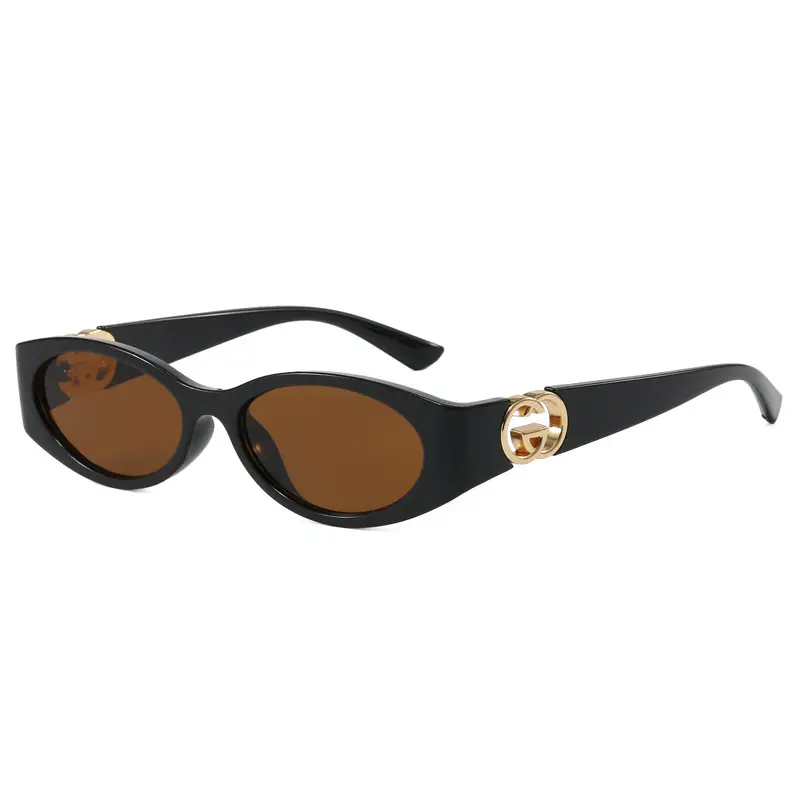 2025 White Oval Sunglasses with Crystal Clasp - Image 2