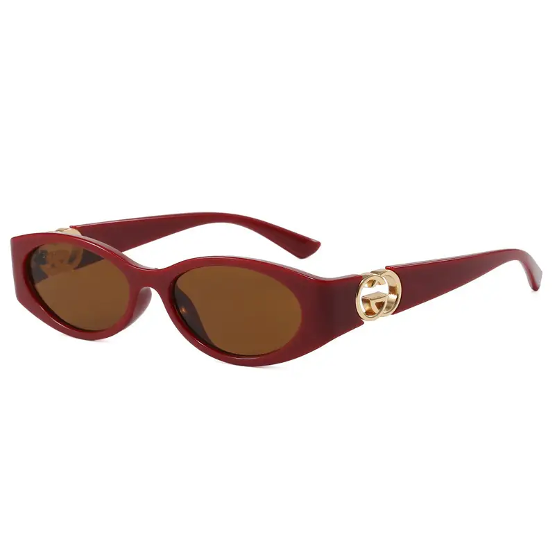 2025 White Oval Sunglasses with Crystal Clasp - Image 4