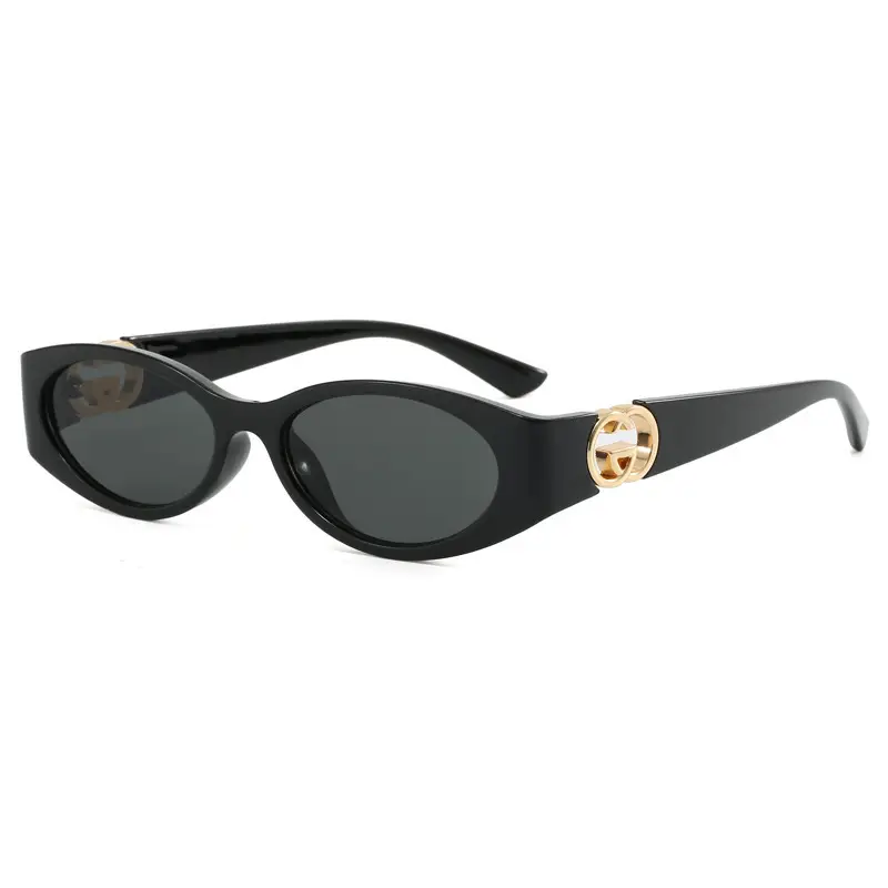 2025 White Oval Sunglasses with Crystal Clasp - Image 6