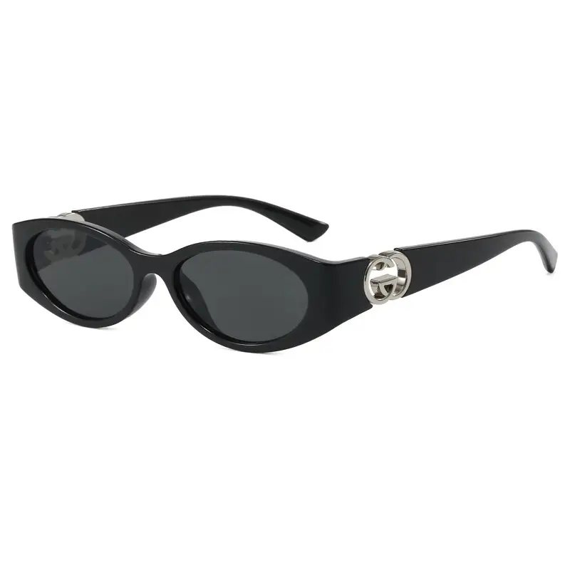 2025 White Oval Sunglasses with Crystal Clasp - Image 7