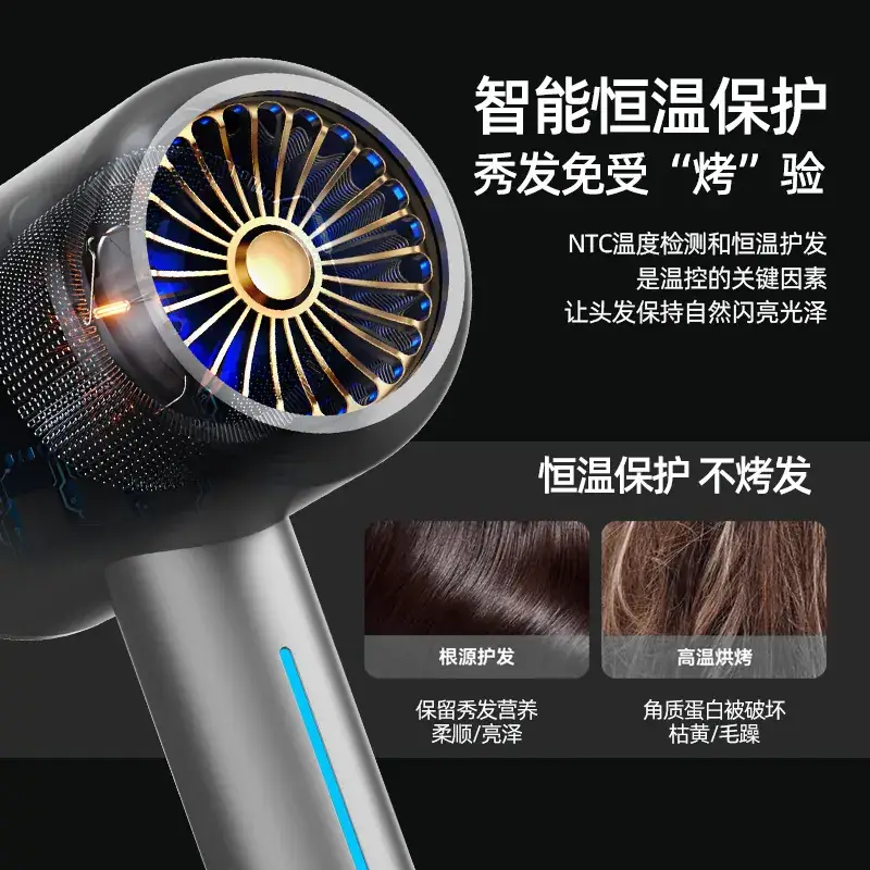 Blue Negative Ions Hair Dryer with Big Wind