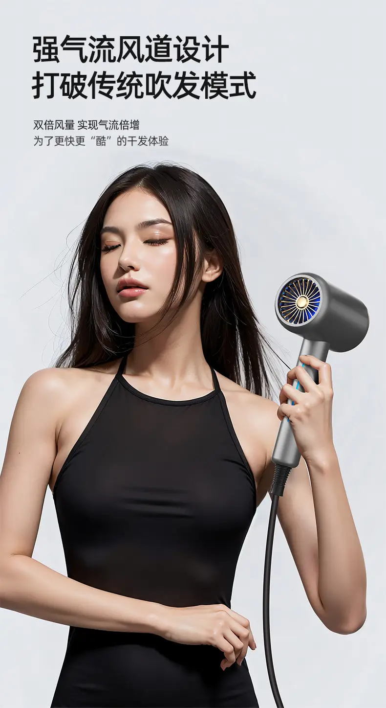Blue Negative Ions Hair Dryer with Big Wind — feature 4