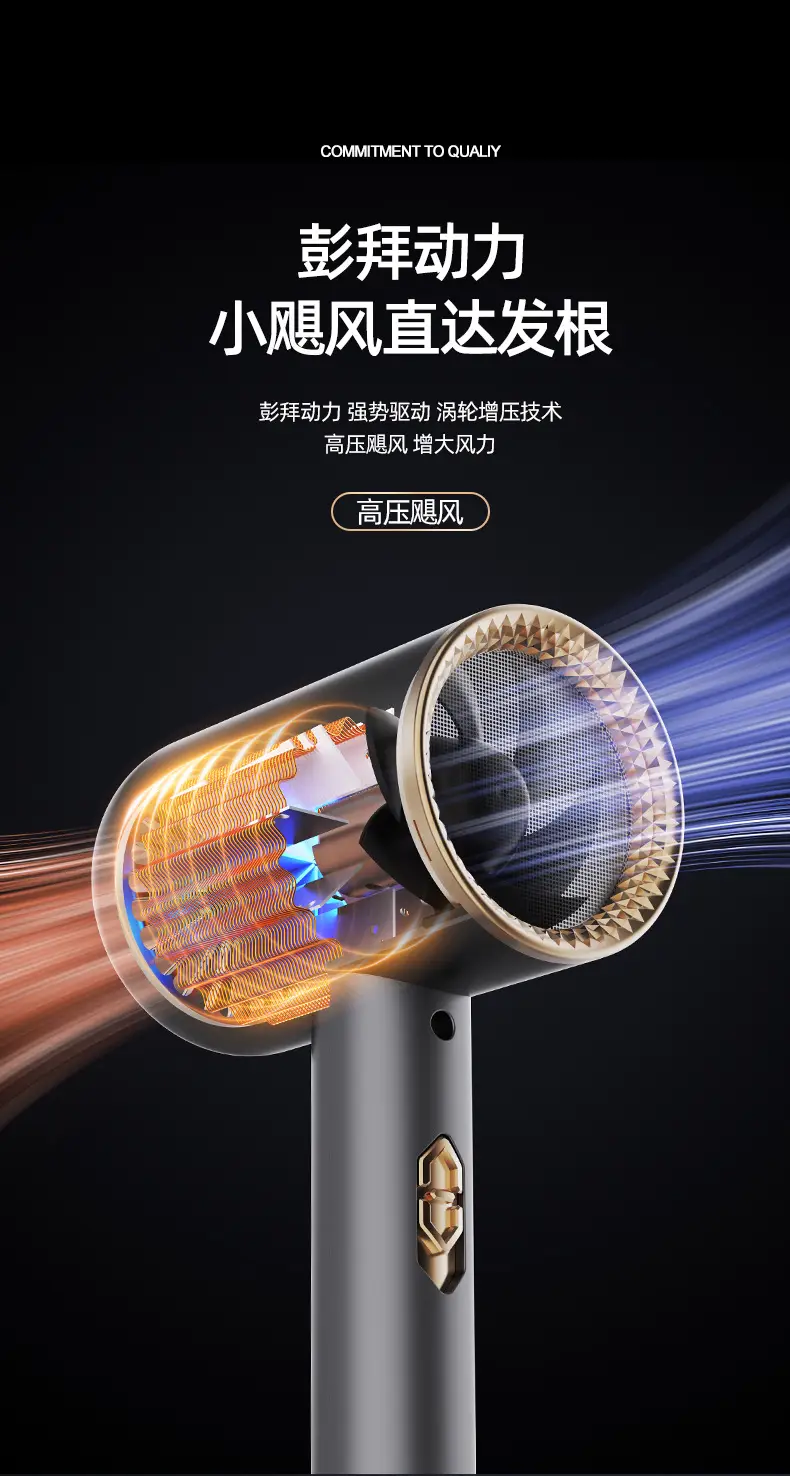 Blue Negative Ions Hair Dryer with Big Wind — feature 9