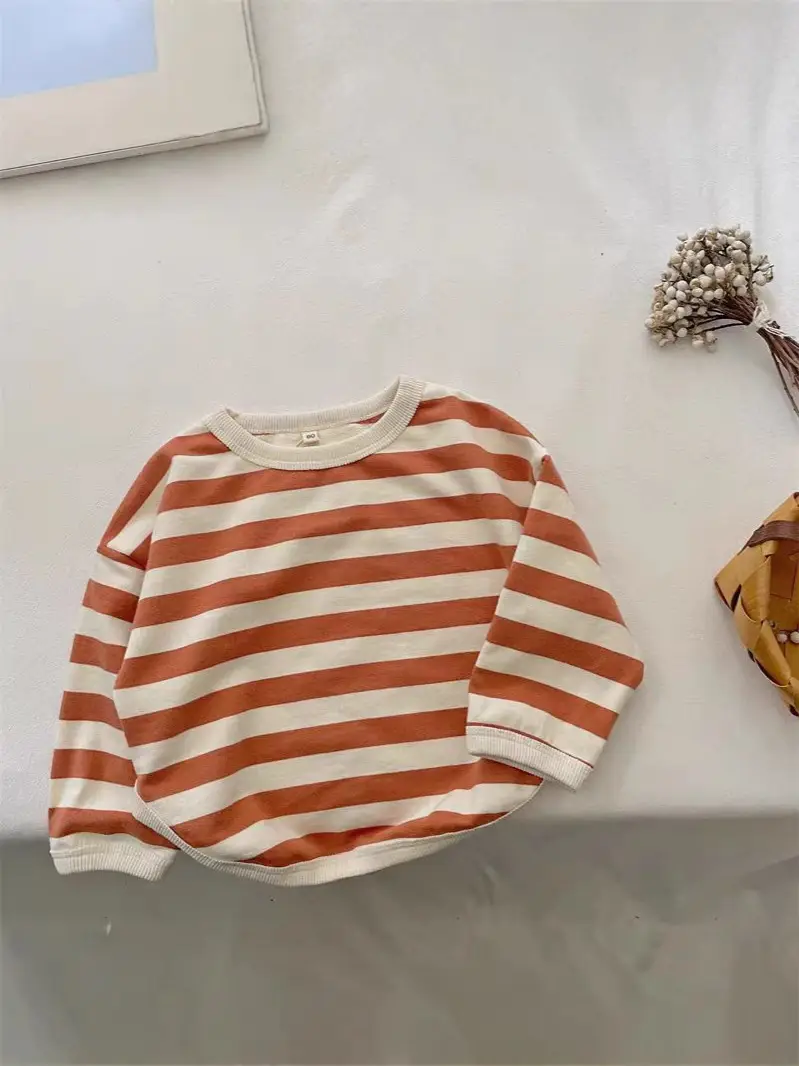 Korean Striped Long Sleeve T-Shirt for Boys Girls - Image 6