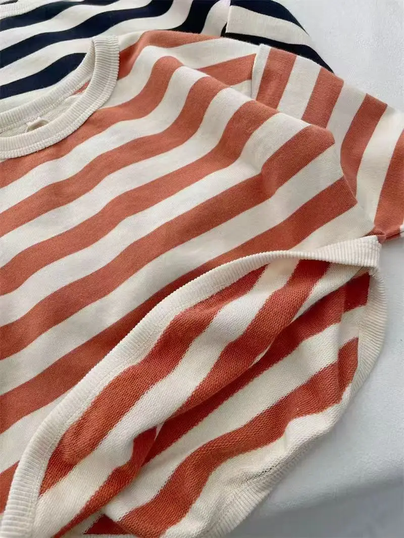 Korean Striped Long Sleeve T-Shirt for Boys Girls - Image 7