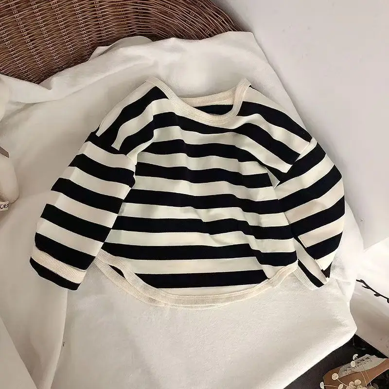 Korean Striped Long Sleeve T-Shirt for Boys Girls — feature 9