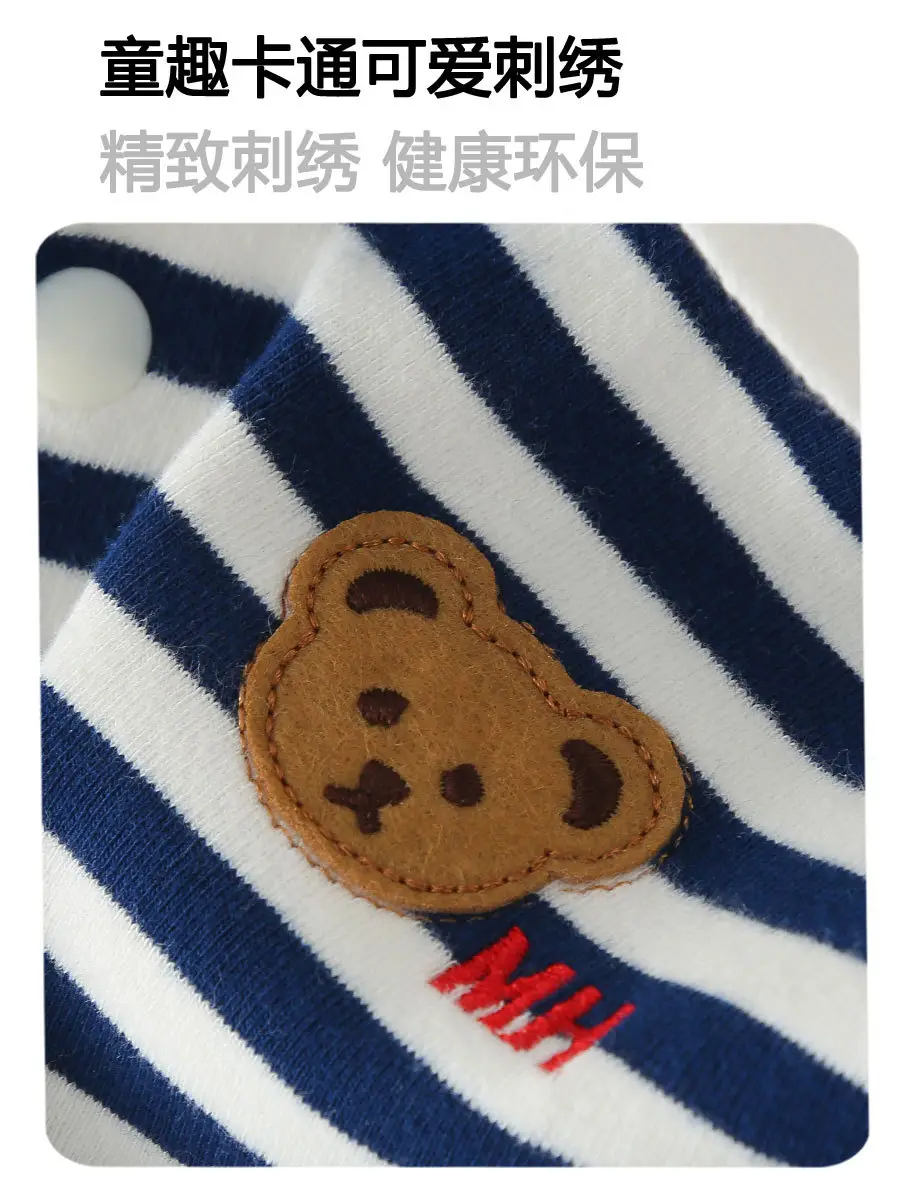 Mikihours Boys Cotton Striped Lapel T-Shirt Top - Image 5