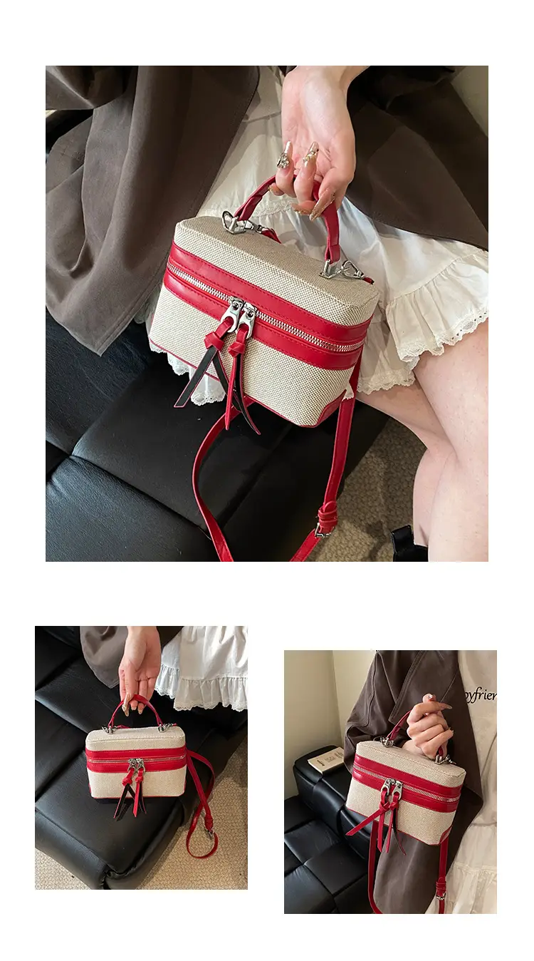 New Contrast Stitching 2025 Western Style Large Capacity Box Bag — feature 10