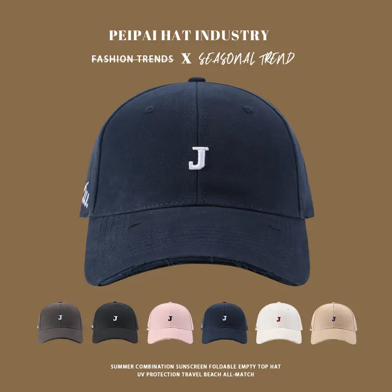 J-letter Embroidered Baseball Cap Women Sunshade Cap — feature 1