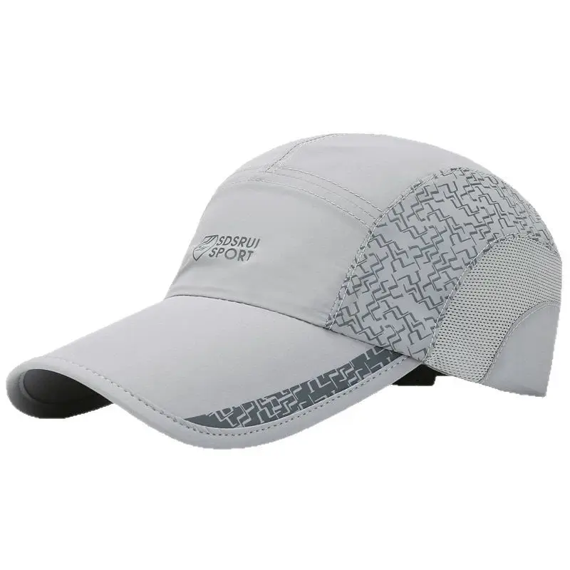 Men Grey Geometric Baseball Cap Quick-Drying Outdoor Visor Sun Hat - Image 49