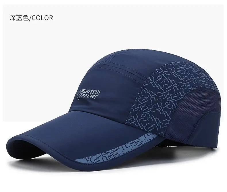Men Grey Geometric Baseball Cap Quick-Drying Outdoor Visor Sun Hat — feature 18